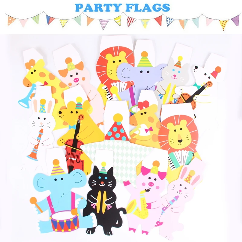 1 комплект флагов в виде свиньи Пеппы из джунглей Детские вечерние украшения на