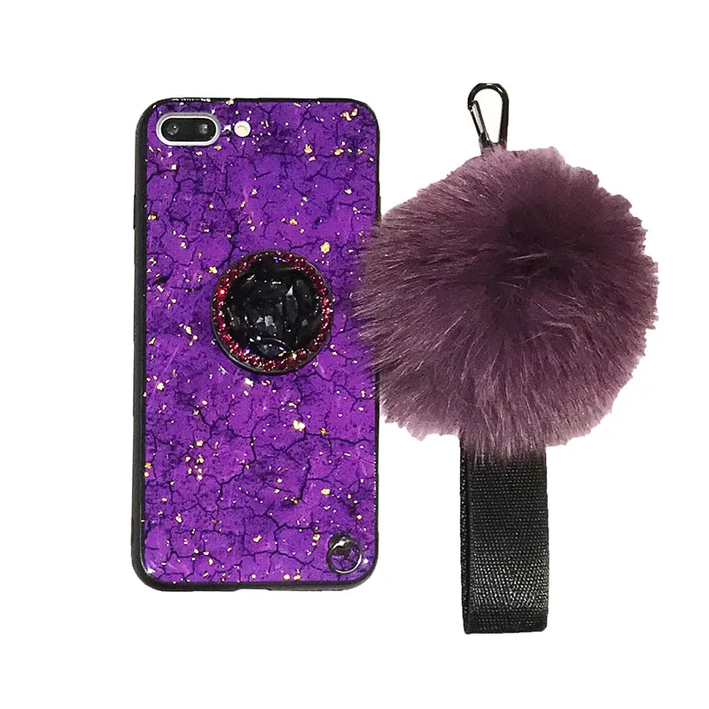 Милый эпоксидный Золотой фольга драгоценный камень зеленый фиолетовый чехол для