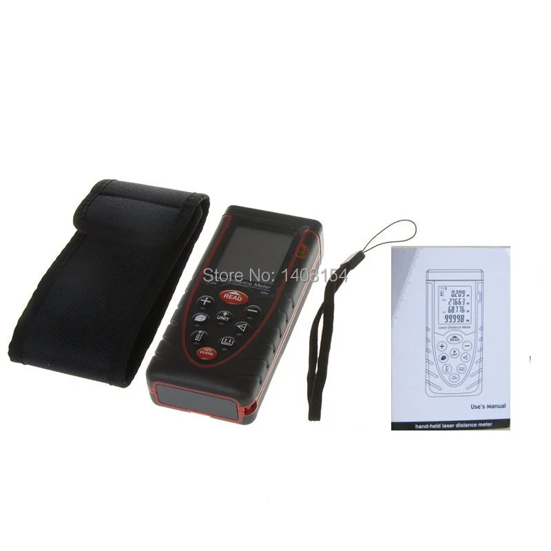 60 м (192ft) лазерный дальномер с пузырьковым уровнем дальномер|laser distance meter|distance
