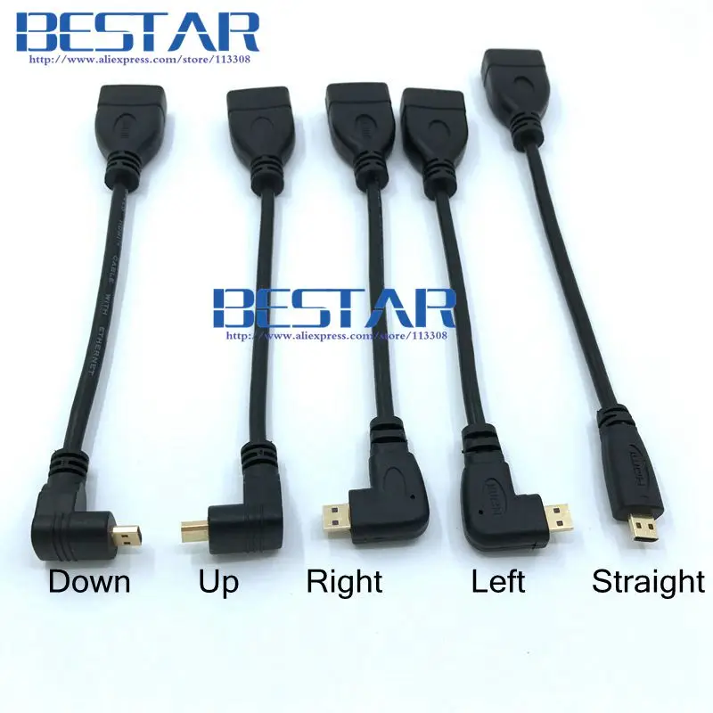 Вверх вниз правый левый угловой микро HDMI совместимый адаптер Разъем 10 см для HDTV