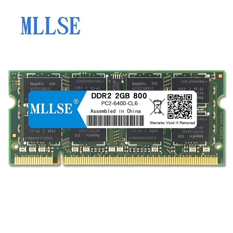 Mllse ноутбук Sodimm Ram DDR2 2GB 800mhz 1 8 V память для ноутбука PC2 6400S 200pin без ECC RAM
