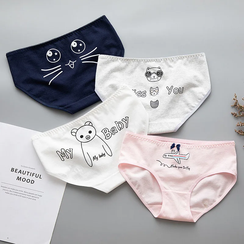 5pcs/lots panties for women Cotton mid-waist ladies breathable cotton triangle bottom pants women's underwear |