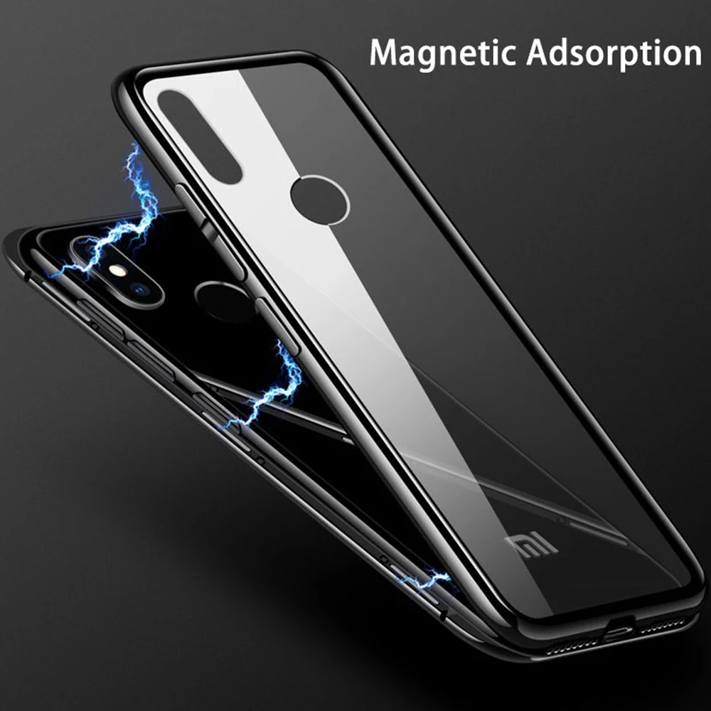 Metal Magnetic Adsorption Phone Cover For Xiaomi 8 Lite 9 SE Pocophone F1 Case Redmi 7 7A Note 5 6 K20 Pro Glass Cases | Мобильные