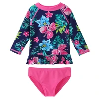 baohulu baby kids toddler flowers swimwear girls long sleeve uv 50 sun protection bikinis set two piece suit bathing swimsuits