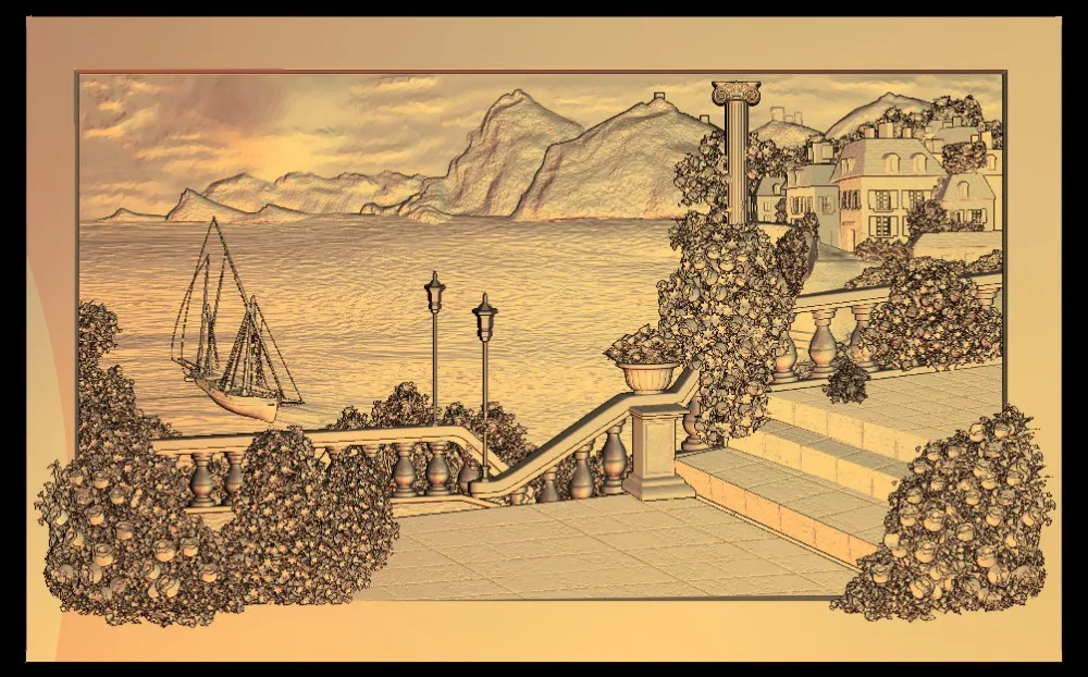 Модель 3D STL для фрезерного станка с ЧПУ гравировального рельефный Artcam aspire M5|3d stl