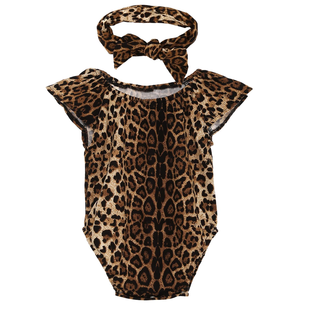 Детские комбинезоны с леопардовым принтом комбинезон одежда и головной убор