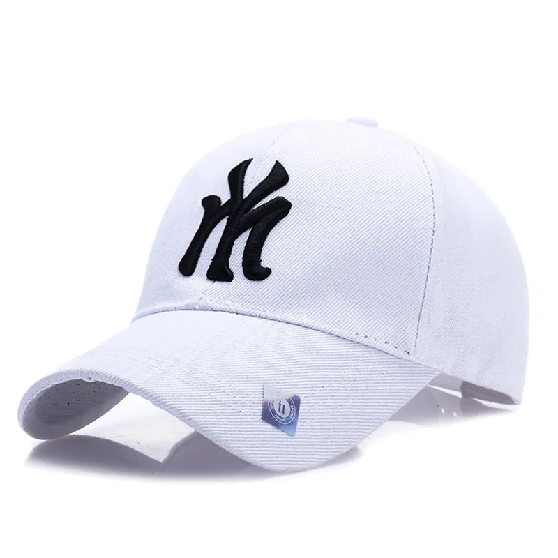 White Новая бейсболка с вышивкой NY, бейсболка, кепка для папы, Женская и мужская Кепка в стиле хип-хоп, высокое качество, Регулируемая Кепка Gorras NY Casquette - Цвет: White