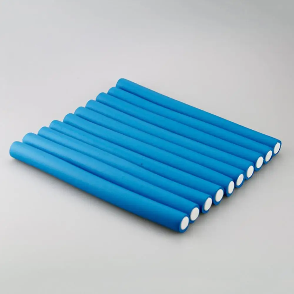 1.6x24cm blue 10 шт. DIY бигуди для волос Мягкие бигуди для волос бигуди жемчужные хлопковые Волосы Рулон локоны бублики Бенди Флекси стержни спиральные магические завивки - Цвет: 1.6x24cm blue