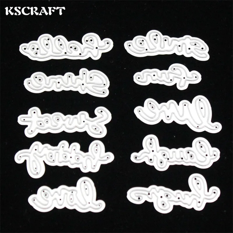 Ksccraft 10 шт. слова металлические режущие штампы трафареты для DIY скрапбукинга/фотоальбома декоративное тиснение DIY бумажные карты