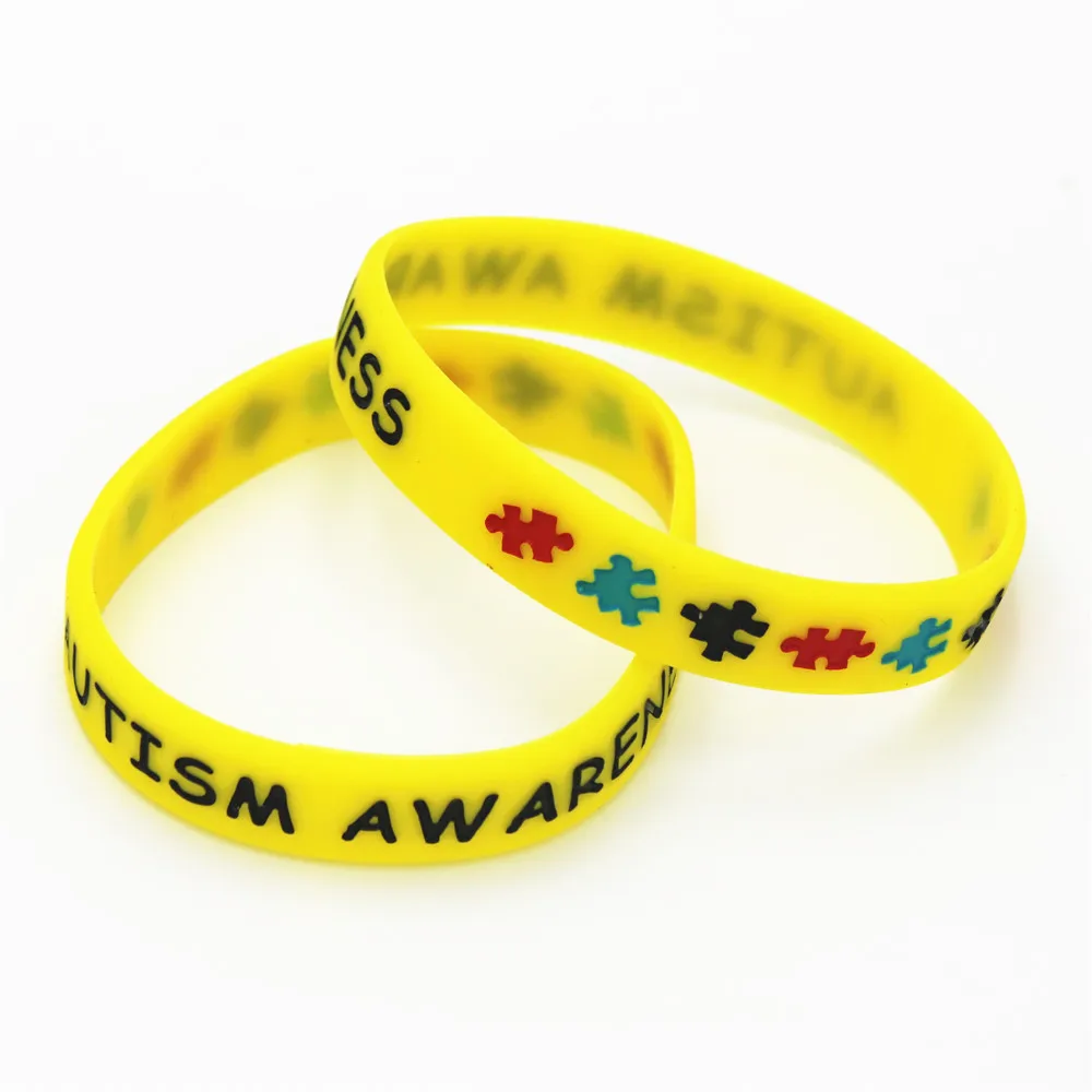5 шт. разноцветные силиконовые браслеты с аутистскими фотографиями ежедневное