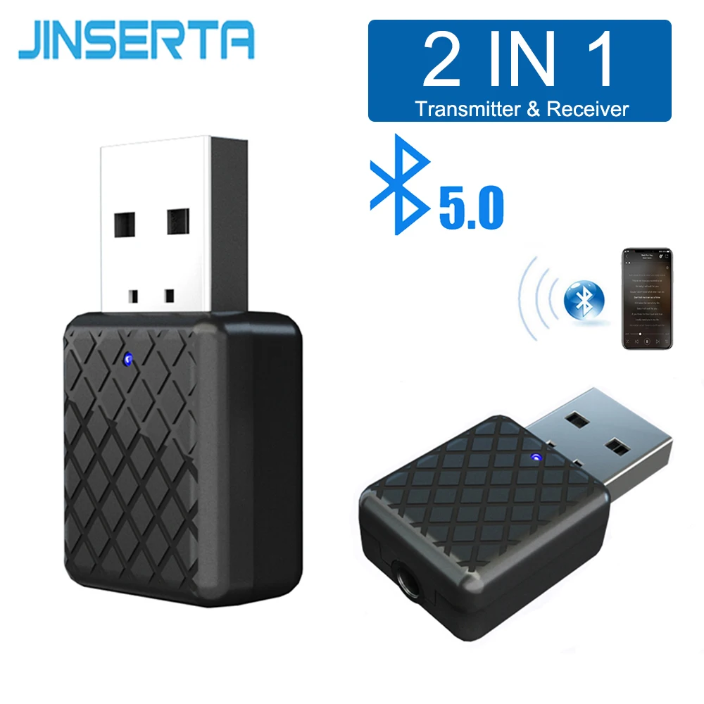 

Аудиоприемник JINSERTA Bluetooth 5,0, миниатюрный 3,5 мм AUX, беспроводной Bluetooth-адаптер для автомобильной аудиосистемы, телевизора