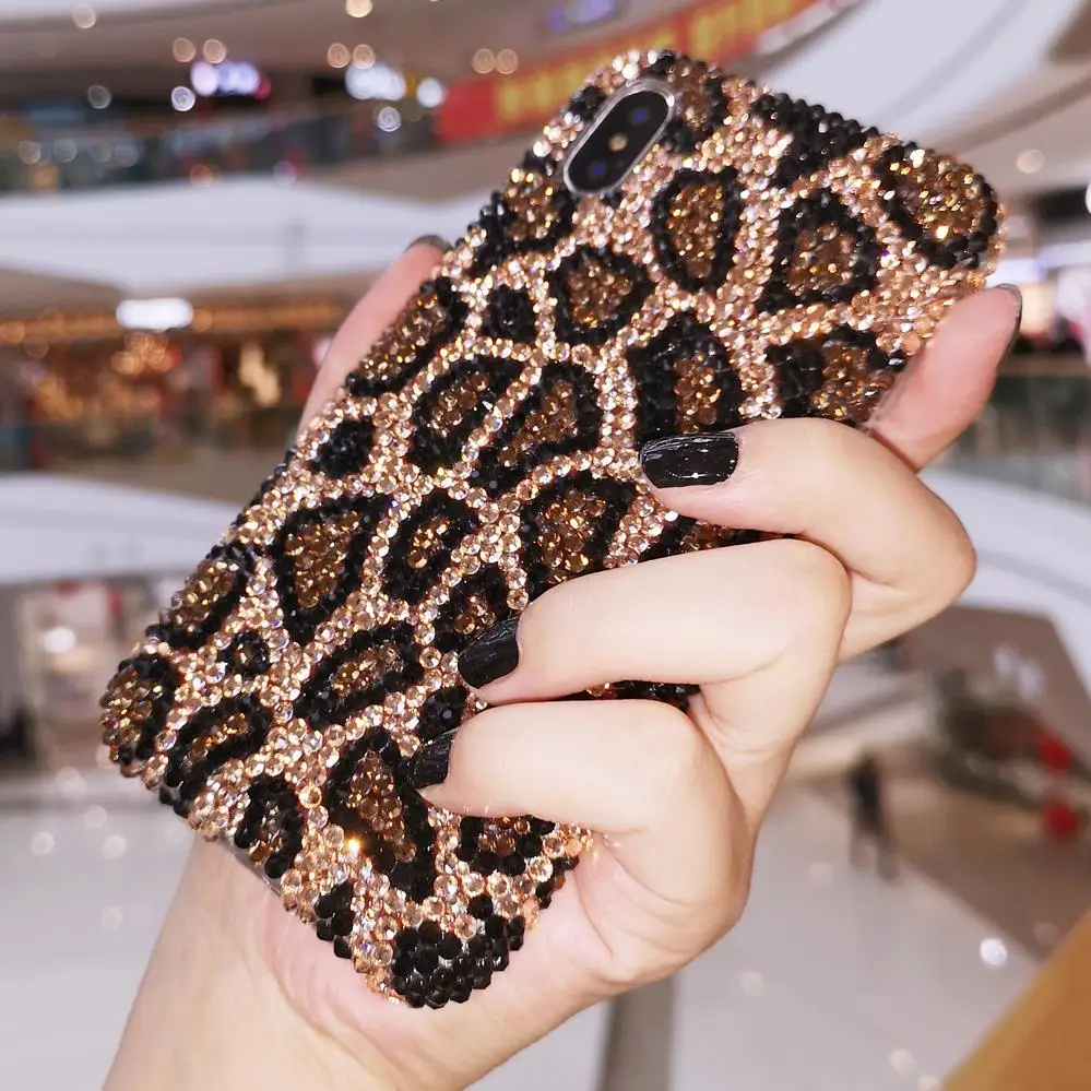 Для iphone 11 XS max Роскошные полосы леопарда зебры Bling crystal diamond Чехол для iphone XS xr X 6 6SP 7 7P 8 8plus леди подарок чехол