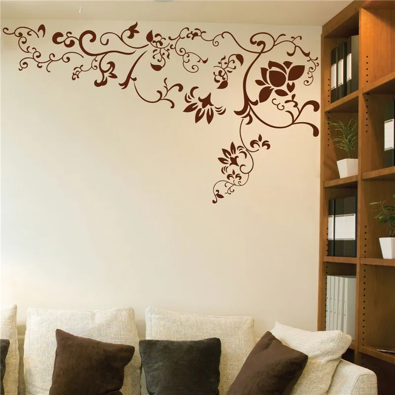 J17 цветок наклейки на стену виниловые художественные для гостиной фон настенные