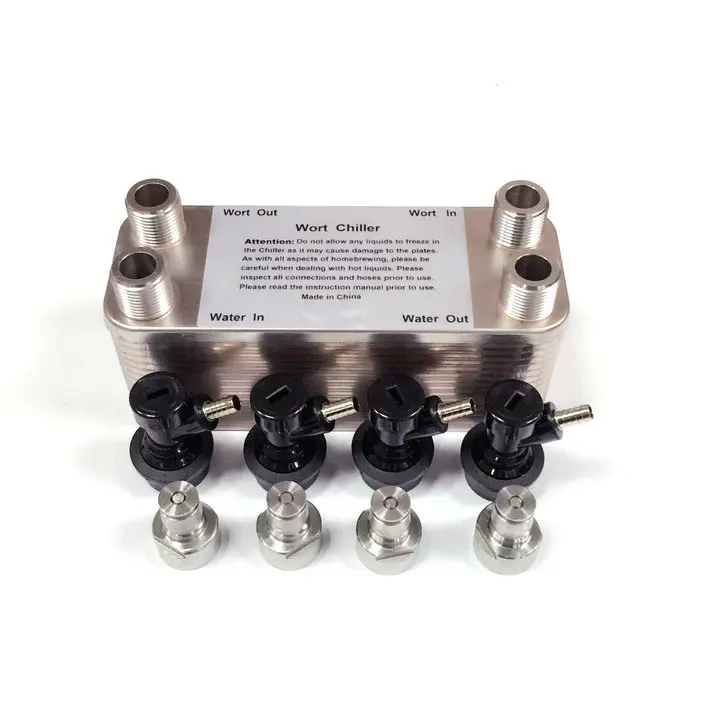 Пластинчатый теплообменник homebrewing Wort Chiller-30 пластинчатых пивоваренных чиллеров, с 4 шт шаровым замком разъединения