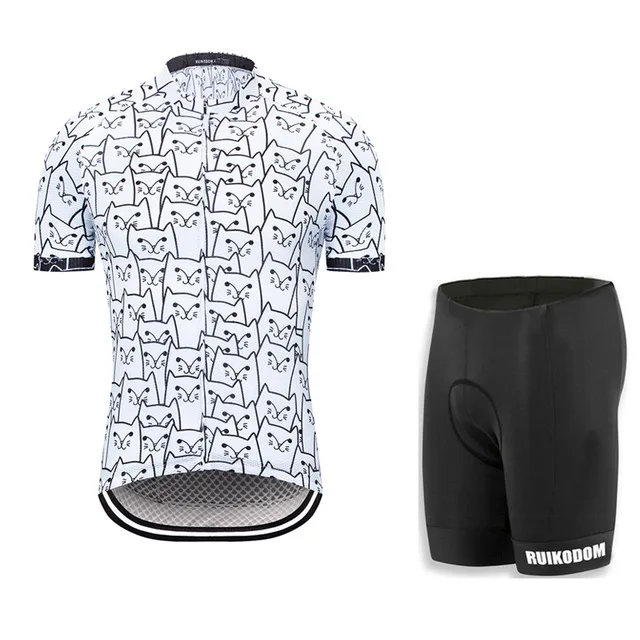 Лето RUIKODOM белый мультфильм трикотаж комплект Ropa ciclismo fast dry дышащий Велосипедный