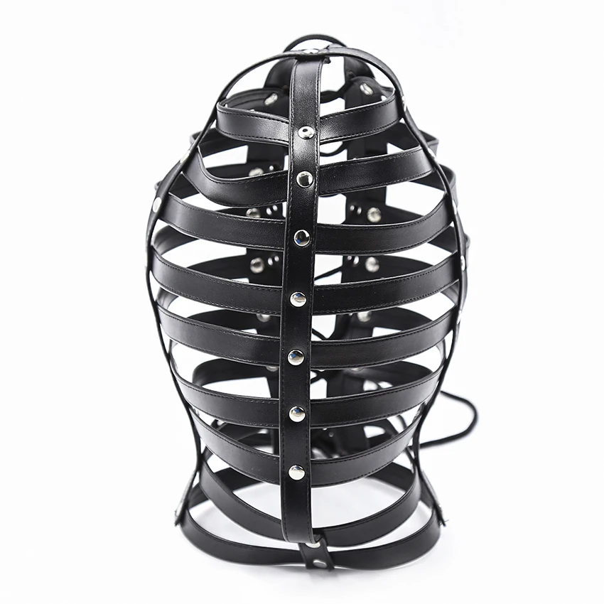 Leather Mask Fetish Head Bondage Restraint Headgear Slave Adult Games Sex Toys For Couple/Women/Men/Gay BDSM Erotic | Красота и