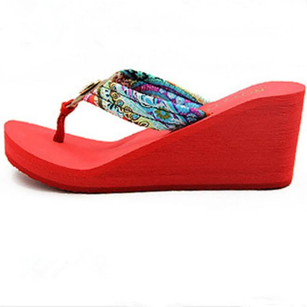 Шлепанцы женские на танкетке сандалии платформе обувь для пляжа ивовая долина