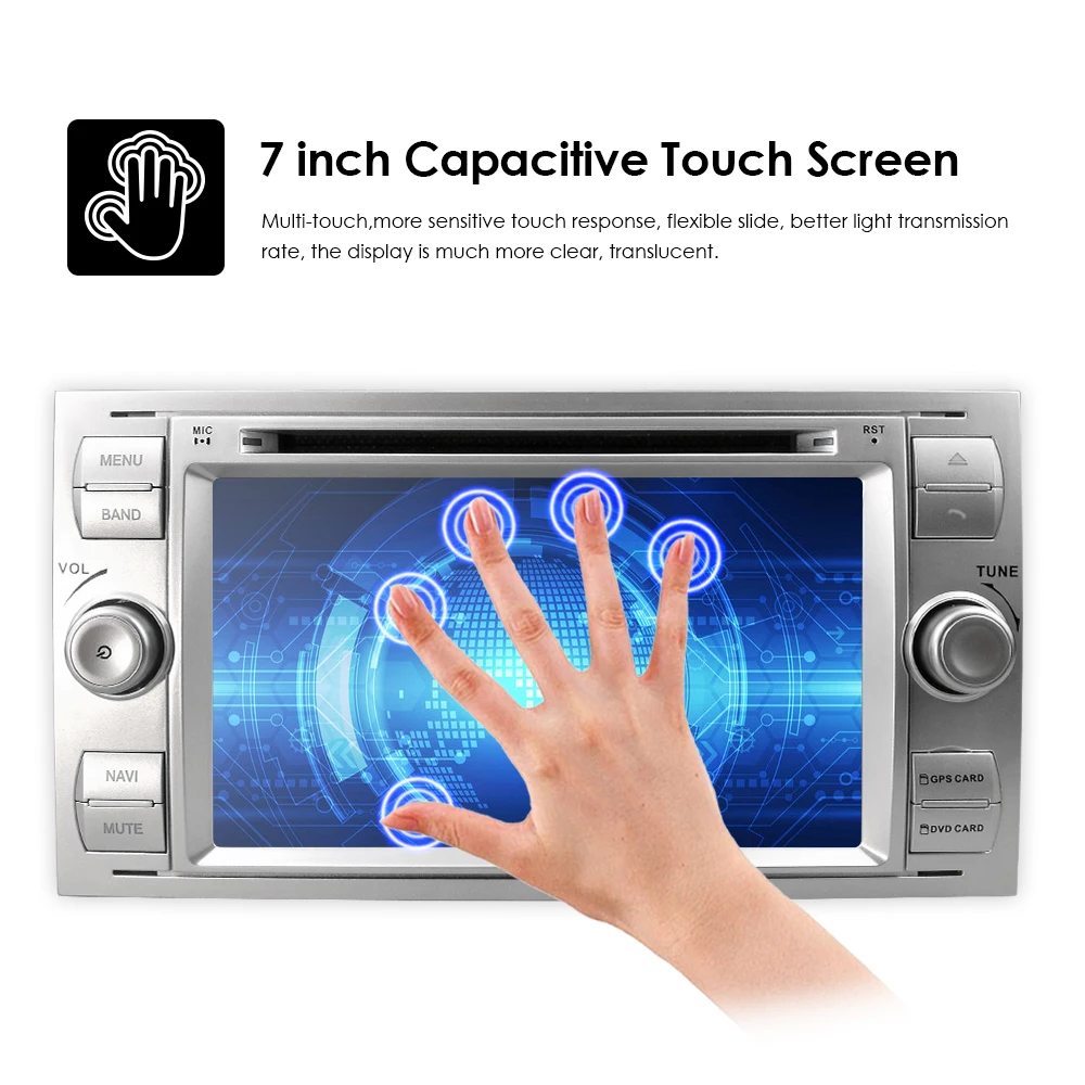 1080P зеркальная ссылка Автомобильный DVD MP5 плеер для Ford Focus/Mondeo/Transit/C-MAX/Fiest gps DVR DAB+ RDS USB BT камера+ 8G карта