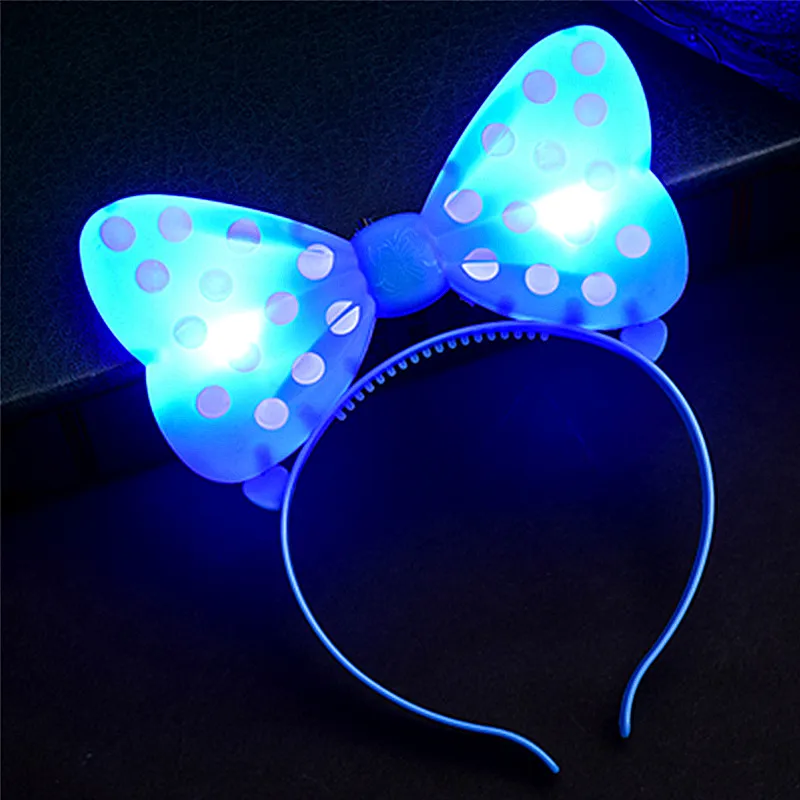 Мигающие светящиеся светодиодные повязка на голову с бантом светильник для