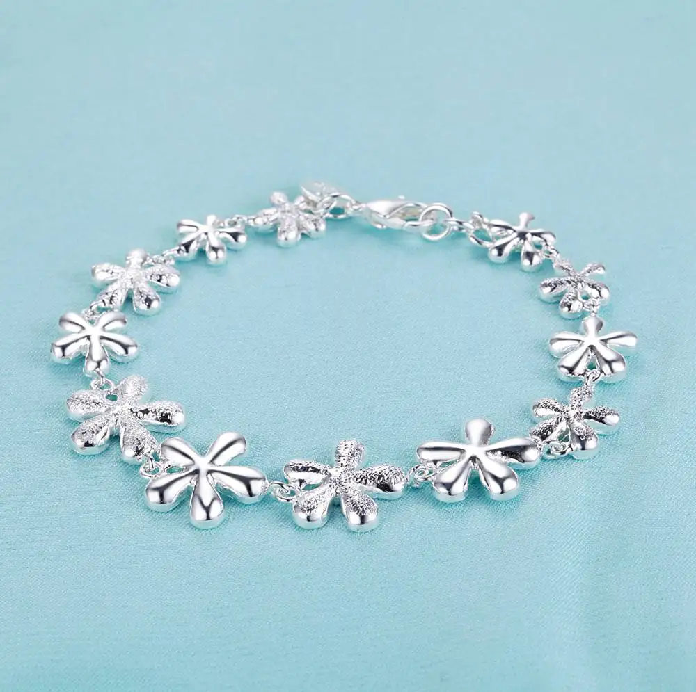 Женский браслет из серебра 925 пробы с цветком сливы | Украшения и аксессуары