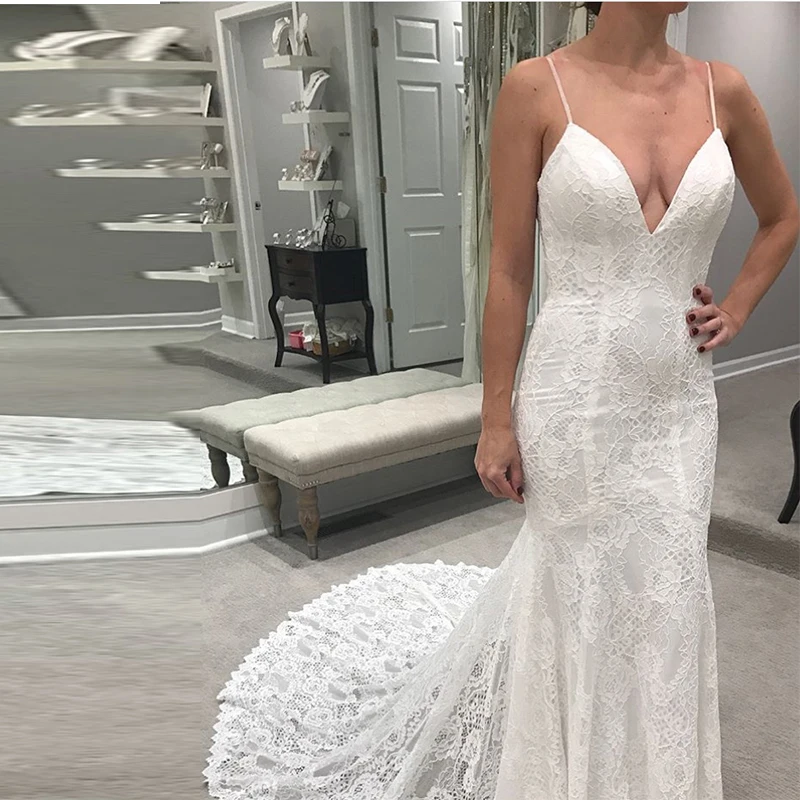 Свадебные платья на тонких бретельках белого цвета и слоновой кости Vestido De Noiva с