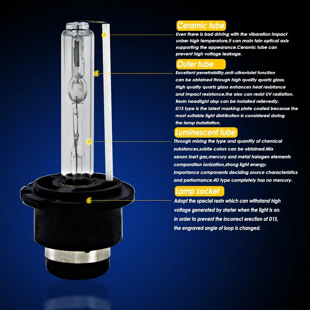 1 пара 12V HID Ксеноновые Сменные лампы D2S 35W 4300K 6000K 8000K 10000K Дневной свет Улучшенная ударопрочность