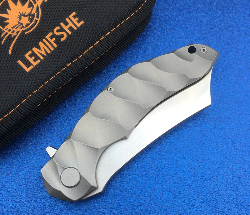 Титановый плавник LEMIFSHE 032 D2 blade TC4 тактический складной нож с шарикоподшипником