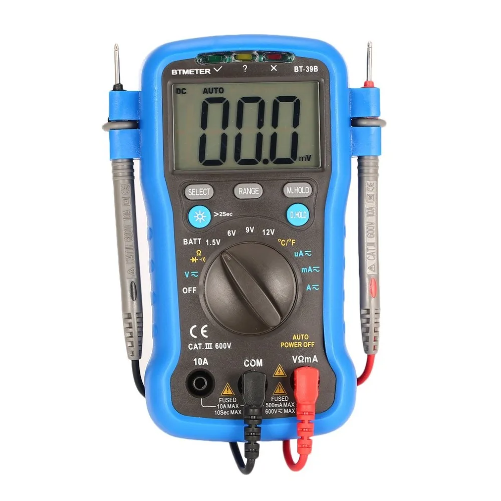 BTMETER BT-39B Digital Multimeter DC/AC Voltage Volt Ohm Amp Meter Handheld Voltmeter Current Tester 2000 Counts Battery Test |