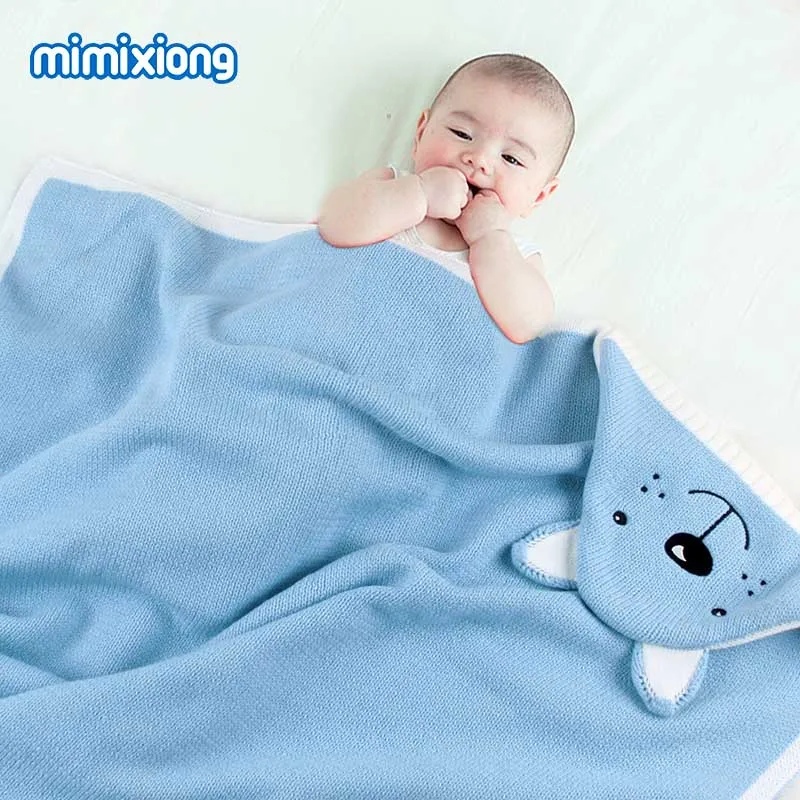 82W511 Детские спальные мешки Bebes, конверты, пеленка для младенцев, спальный мешок с мультяшным медведем, вязаный чехол для коляски для новорожденных мальчиков и девочек, игровой коврик - Цвет: 82W511