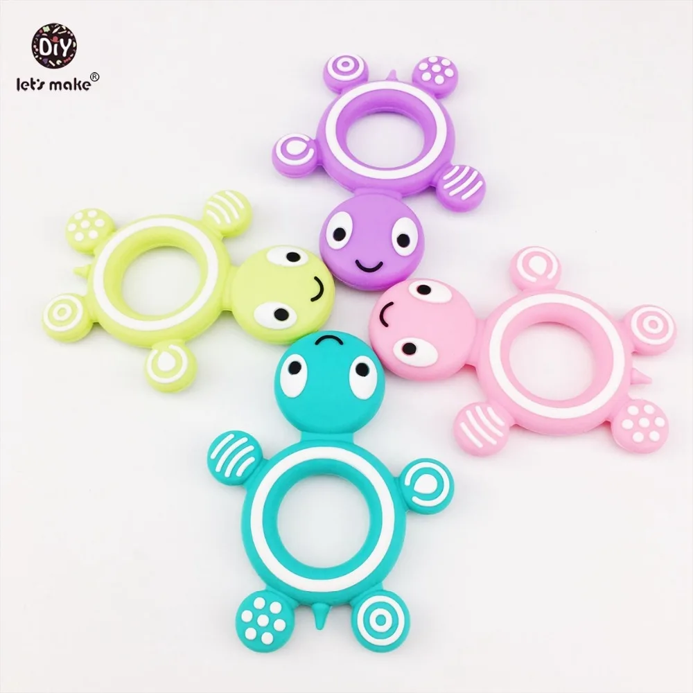 Let's Make-mordedor de silicona para beb&eacute;, collar de dentici&oacute;n Diy, accesorios para Baby Shower, mordedor de silicona de grado alimenticio, 5 uds.-3
