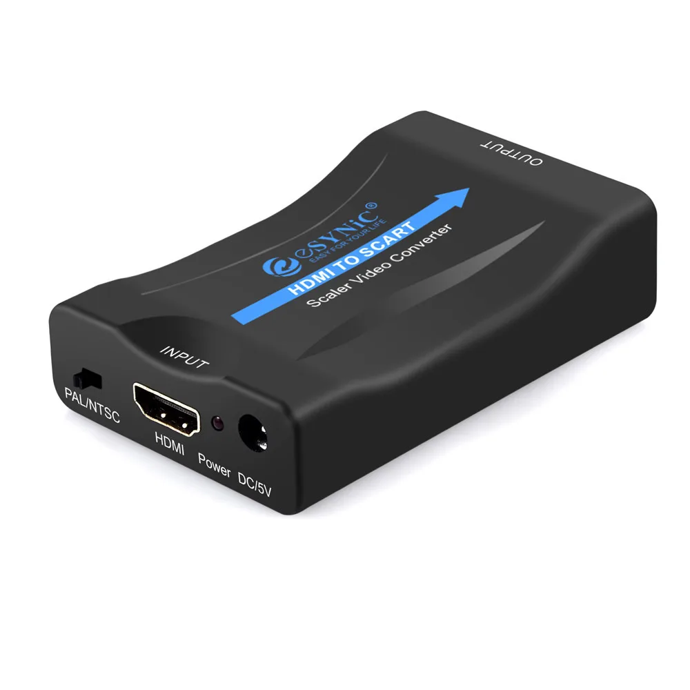 ESYNiC 1080P HDMI конвертер SCART Поддержка NTSC PAL высококлассный адаптер сигнала для HD tv DVD портативный видео аудио конвертер