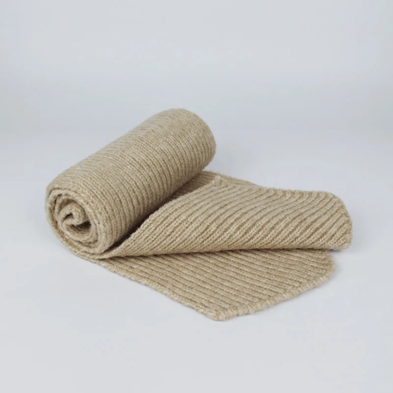 Scarf Khaki Вязаный шарф и шапка набор для женщин и детей Роскошные зимние теплые вязаные крючком шапки и шарфы с настоящим меховая шапка с вязаным помпоном Skullies - Цвет: Scarf Khaki