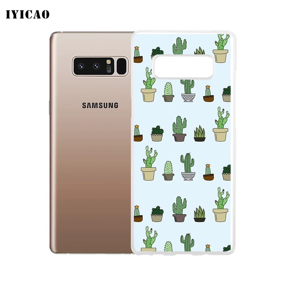 IYICAO милый кактус Мягкий силиконовый чехол для телефона samsung A5 A6 плюс A7 A8 A9 J3 J5 J7 Note 8