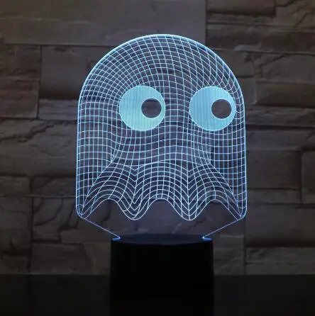 Мультфильм USB Pac-man Игра тема цвет ночник светодиодный призрачная лампа спальня детская комната украшение освещение