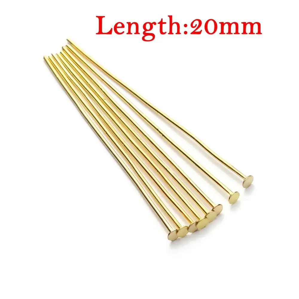 gold 20mm 200 шт 20 26 30 40 50 мм длина металлическая плоская головка штырь Т-образный штырь иглы для изготовления ювелирных изделий Аксессуары поставщик - Цвет: gold 20mm