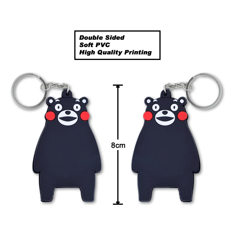 6 стилей Кумамон брелок фигурку мягкого ПВХ keyring Двусторонняя милый мультфильм