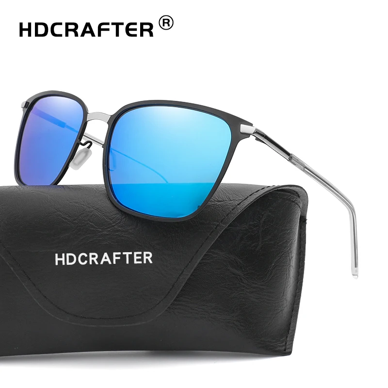 Квадратные большие солнцезащитные очки HDCRAFTER Мужские поляризационные 2018