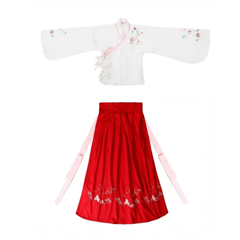 Белый Красный Hanfu для женщин Костюм для китайского традиционного танца Костюм Восточный фестиваль наряд династии Мин Косплей представление одежда DC2372 - Цвет: Белый