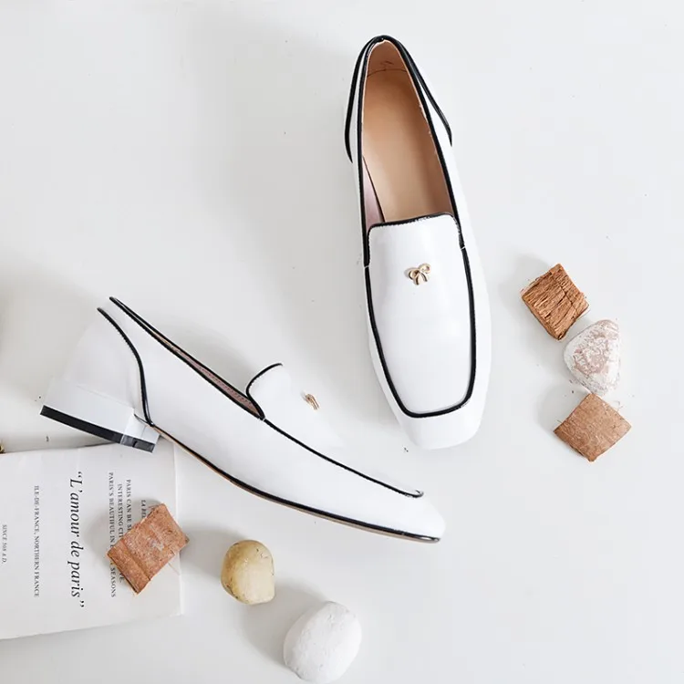 MLJUESE/2018 женская обувь на плоской подошве черного цвета из коровьей кожи с