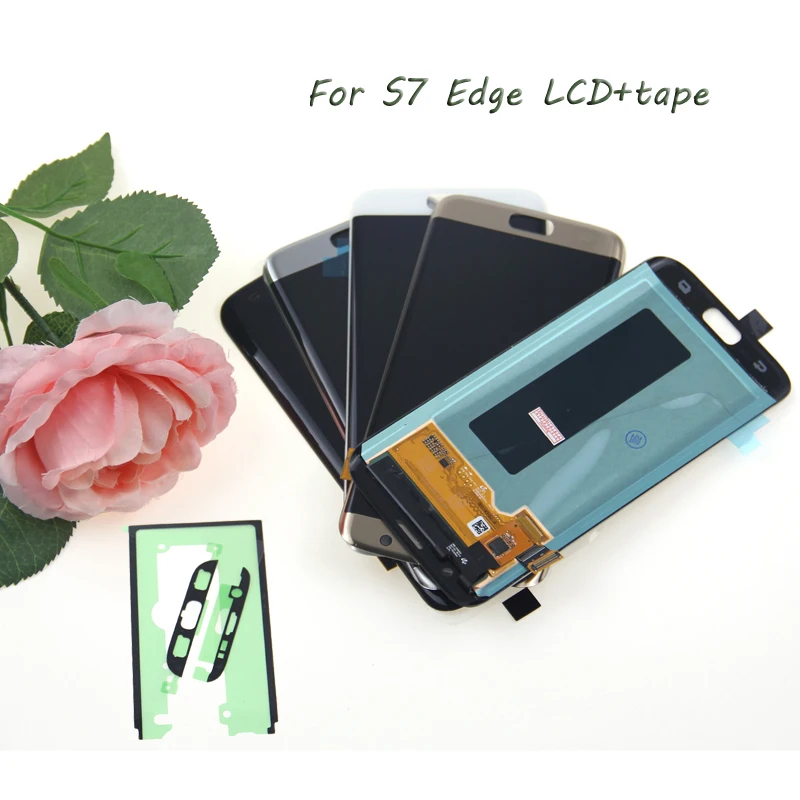 Супер Amoled для SAMSUNG Galaxy s7 edge G935 G935F ЖК дисплей дигитайзер сборка S7 Edge LCD|Экраны
