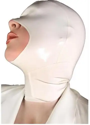 Натуральный латекс капюшоны для бондажа с металлической молнией пикантные