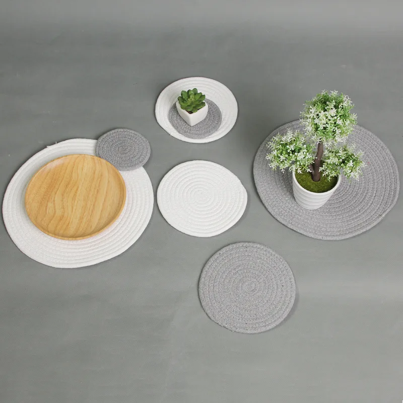 Толстый вязаный теплоизоляционный коврик для стола 1 шт. защитный столовой