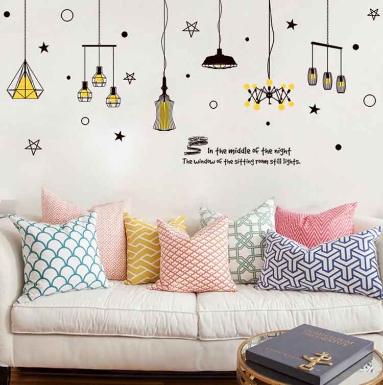 Личность люстра свет большие настенные наклейки домашний Декор Гостиная Спальня