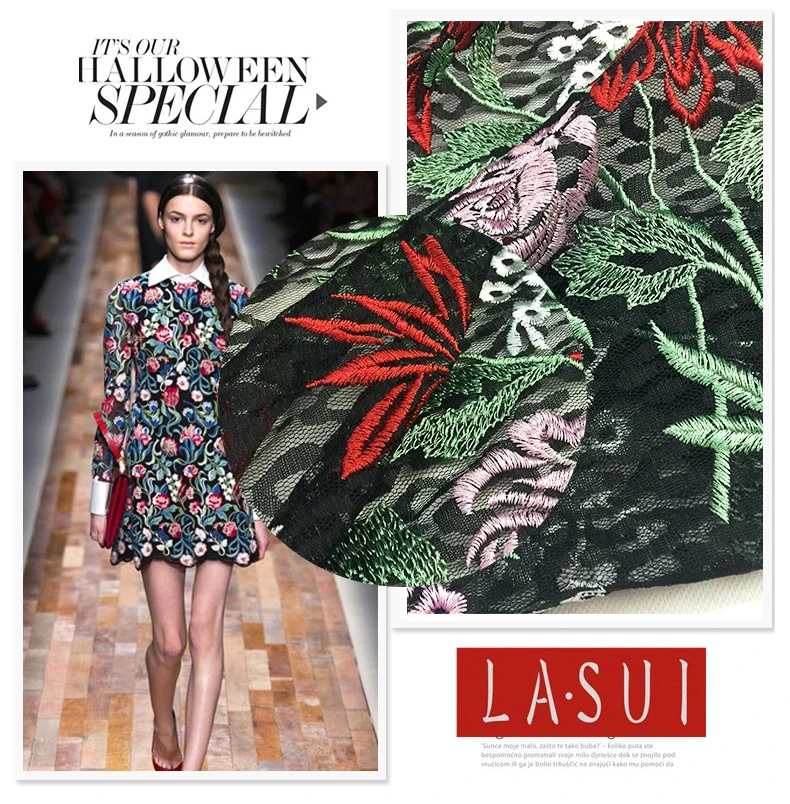 LASUI 2017 Новые многоцветные утепленные леопардовые кружевные низ с вышивкой