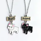 Ожерелье 2 шт.  Компл. Ювелирные Изделия Лучшие Друзья Ожерелья Шарма Подвески Мультфильм Прекрасный Бульдог Ожерелье Дружбы Дети Девочек Подарок