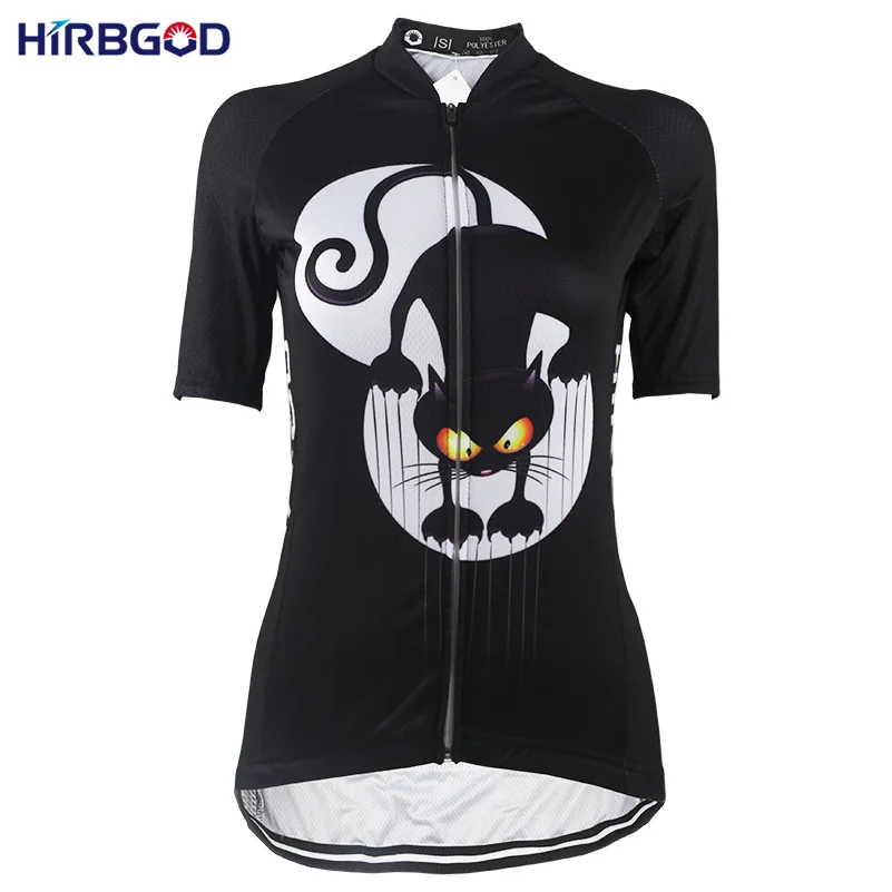 NR133 HIRBGOD, новинка, женская футболка с коротким рукавом для велоспорта, топ для команды, для спорта на открытом воздухе, женская одежда для велоспорта, с рисунком кота, черная велосипедная одежда, NR133 - Цвет: NR133