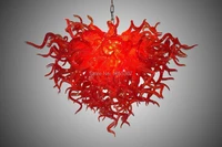 free shipping excellent quality living room lighting red glass chandelier