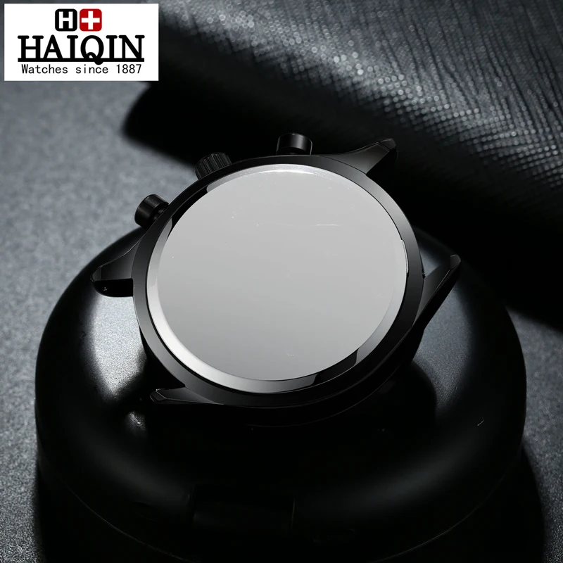 Часы наручные HAIQIN Мужские кварцевые брендовые Роскошные спортивные с сапфировым