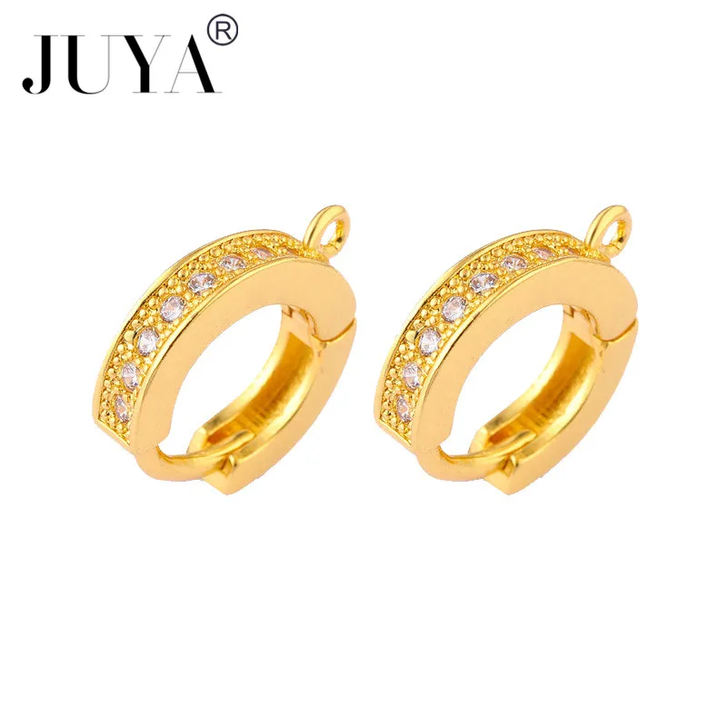 Gold 6 стилей, сделай сам, серьги, застежки, крючки, фурнитура, высокое качество, медный крюк из циркония, серьги, ювелирные изделия для женщин - Цвет: Gold