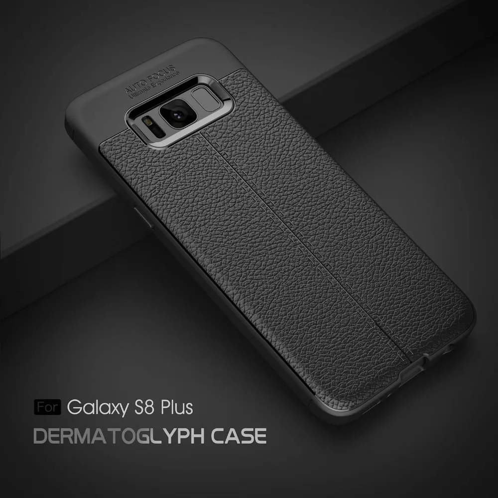 Противоударный кожаный чехол с узором для телефона samsung Galaxy S8 Plus + простой мягкий